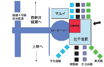 北千住校の地図